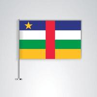 Central African Republic flag with metal stick vector