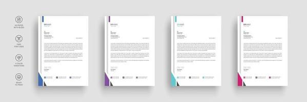 Business letterhead, Letterhead template with various colors vector