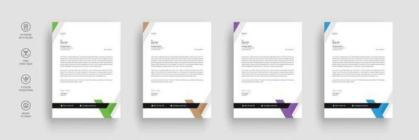 Business letterhead, Letterhead template with various colors vector