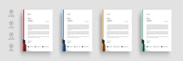 Business letterhead, Letterhead template with various colors vector