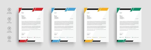 Business letterhead, Letterhead template with various colors vector