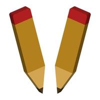 Illustrated pencil on white background vector