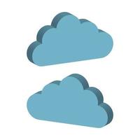 Cloud illustrated on white background vector