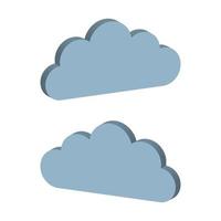 Cloud illustrated on white background vector
