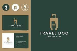 travel document negative space logo design vector