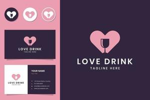 love drink negative space logo design vector