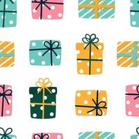 Wrapped Christmas Presents Seamless Repeat Vector Pattern