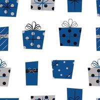 Wrapped Christmas Presents Seamless Repeat Vector Pattern