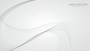 Abstract elegant white background with flowing line waves vector