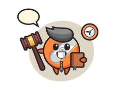 Mascot cartoon of pencil sharpener as a judge vector