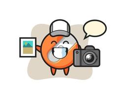 Character Illustration of pencil sharpener as a photographer vector