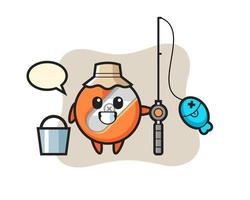 Mascot character of pencil sharpener as a fisherman vector