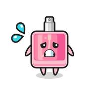 personaje de mascota de perfume con gesto de miedo vector