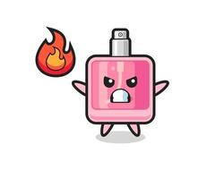 perfume character cartoon with angry gesture vector