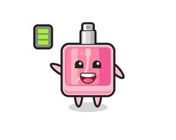 personaje de mascota de perfume con gesto enérgico vector