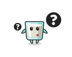 Cartoon Illustration of milk with the question mark vector