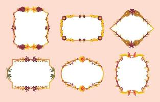 Autumn Flowers and Floral Frames vector