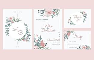 Floral Wedding Invitation Set vector