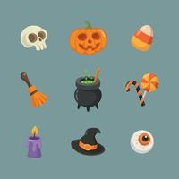 conjunto de icono de halloween vector