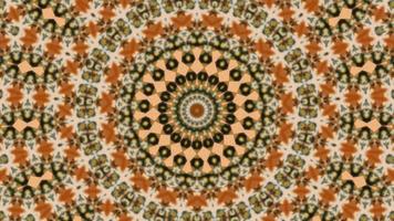 paisleygrünes, weißes und orangefarbenes kaleidoskopisches Element video