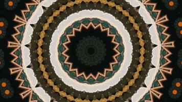 Black Background with Various Green - Brown Accent Kaleidoscopic Element video