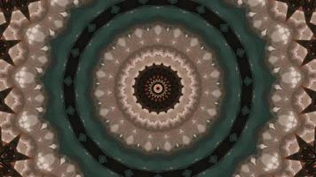 texturerat ljusbrunt med skoggrön ring kalejdoskopisk bakgrund video