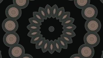 Black with Green and Brown Circular Accent Kaleidoscopic Background video