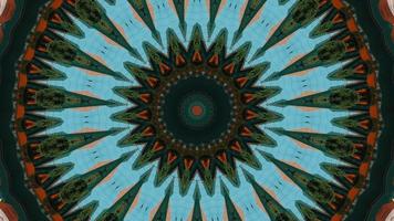 Azura Blue Pinwheel with Textured Burnt Orange and Green Kaleidoscope video