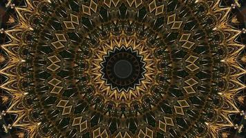 Intricate Gold and Black Star Kaleidoscopic Element video