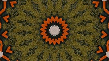 Doily Green Gradient with Pumpkin Orange Accents Kaleidoscopic Element video