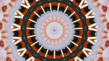 Red Shaded Pinwheel with Orange Kaleidoscope Background video