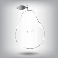 Glass pear. Vector beautiful illustration.