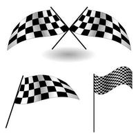 Set of checkered Flags. Vector Illustration.