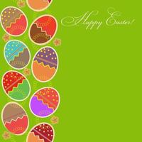 greeting card with different easter eggs vector