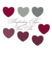 set of different hearts, design elements vector