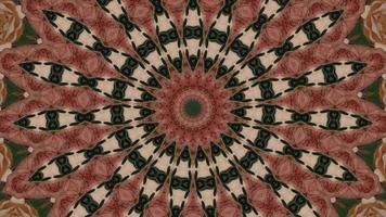 Reddish Textured Fractal with Green Brown Accents Kaleidoscopic Element video