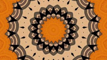 Orange Textured Background Brown Star with Black Accents Kaleidoscopic Element video