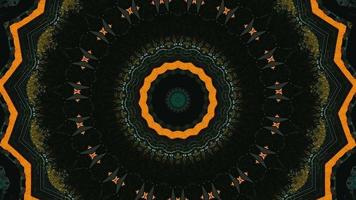 Dark Forested Green Texture with Bright Orange Trim Kaleidoscopic Element video