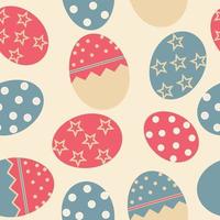 Vector Easter Seamless pattern with eggs background