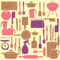 vector illustration of kitchen tools for cooking