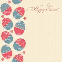 greeting card with different easter eggs vector