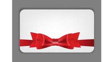 Holiday gift cards with red bow, ribbon and place for text. vector