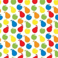 Vector seamless pattern of fruit - apple and pear