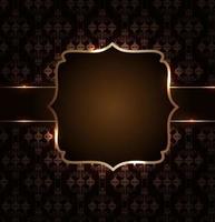 Vintage background with golden frame vector illustration