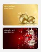 Set of cards with Christmas BALLS, stars and snowflakes, illustration vector