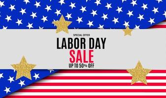 Happy USA Labor Day Sale poster background. Vector illustration