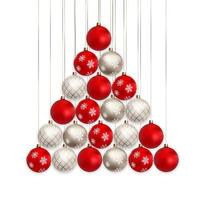Bolas de navidad 3d para el diseño de vacaciones de año nuevo sobre fondo blanco. vector