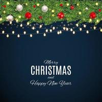 Merry Christmas and Happy New Year posters. Vector illustration