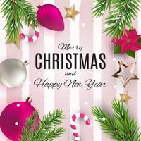 Merry Christmas and Happy New Year posters. Vector illustration