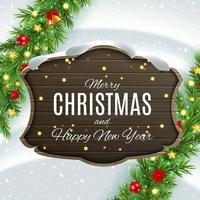 Merry Christmas and Happy New Year posters. Vector illustration